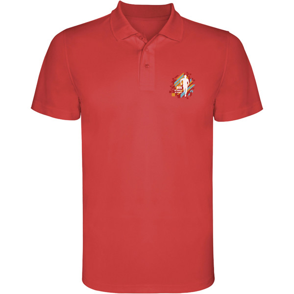 Polo sportiva a maniche corte da uomo Monzha - Rosso / 3XL