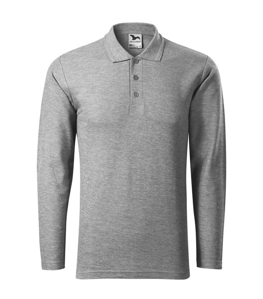 Polokošile Pánská Malfini® Pique Polo Ls - Tmavě Šedý Melír / 3XL