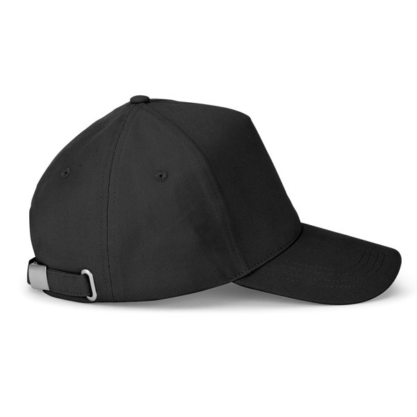 ASHTON. Čepice ze 100% bavlny (260 g/m²) s 5 panely - Černá