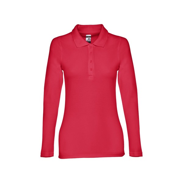 THC BERN WOMEN II. Women's long sleeve polo shirt - Red / XXL