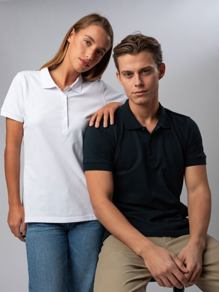 Ultrafit stretch polo - White / L