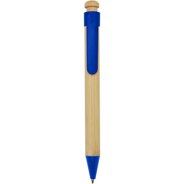 Stylo bille Rattan en bambou et plastique recyclé - Bleu
