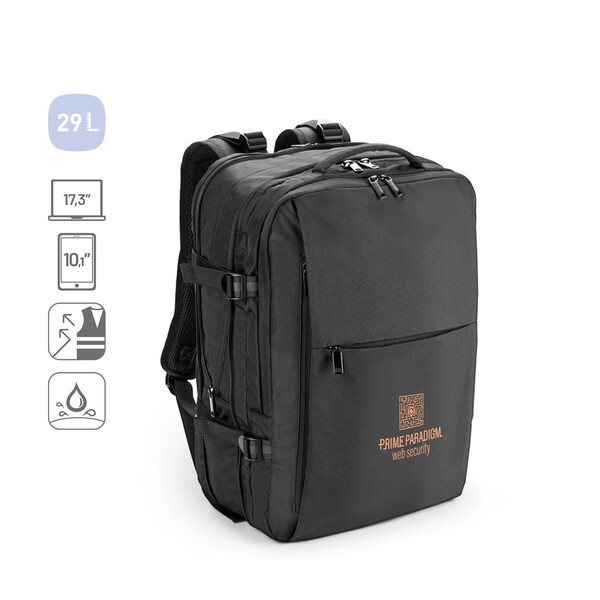 DALLAS. Putni ruksak od recikliranog 600D poliestera visoke gustoće za prijenosno računalo od 17.3"