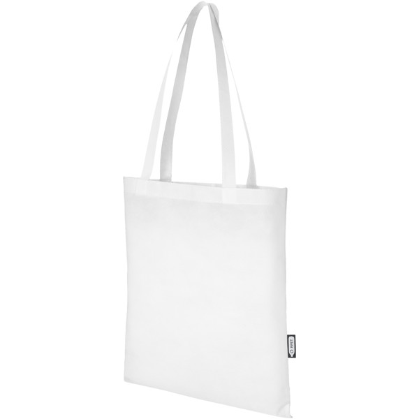 Tote bag convention in tessuto non tessuto riciclato certificato GRS Zeus  6l - Bianco - TronShop DEMO