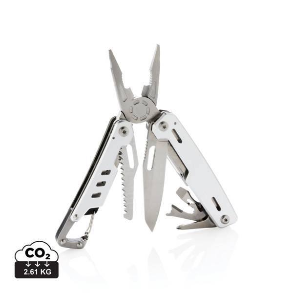 Solid multitool with carabiner - Silver