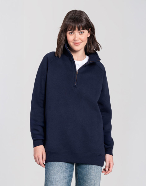 Iconic Premium Zip Neck Sweat - Deep Navy / XL