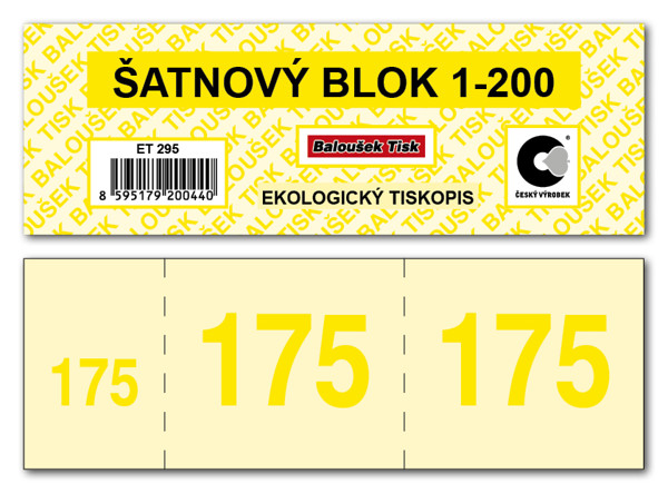Šatnové Bloky 1-200 Čísel