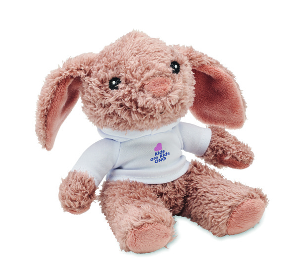 Bunny plush hoodie, 140x100x120 mm PET