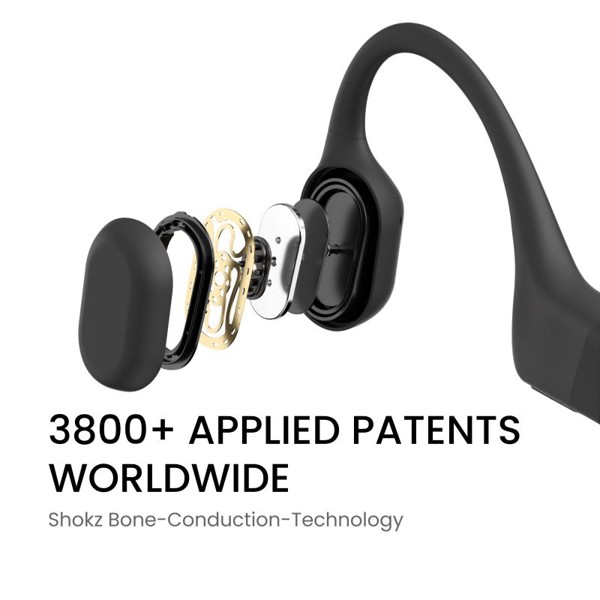 Shokz OpenRun USB-C Mini, Bluetooth headphones in front of the ears