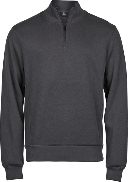 Interlock pulover s 1/4 zadrgo Tee Jays | TJ 5506 - Temno siva / S