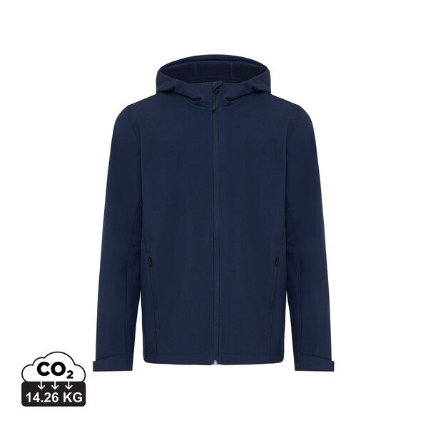 Pánská soft shell bunda IQONIQ Makalu z recykl. polyesteru - Námořní Modř / XXXL