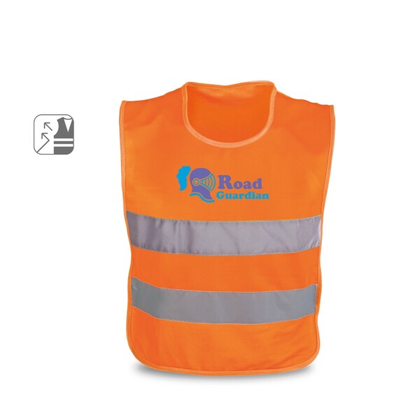 MIKE. 100% polyester reflective kids’ vests - Yellow