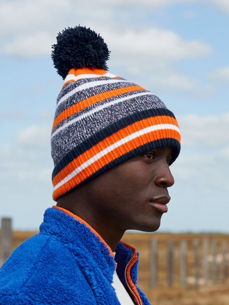 Multi-Sport Fan Beanie - French Navy / Orange / White