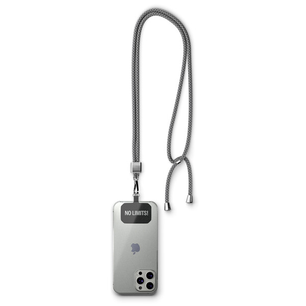 Moderno cordão cruzado para telemóvel em poliéster - Verde clássico / Preto / Acessórios prateados
