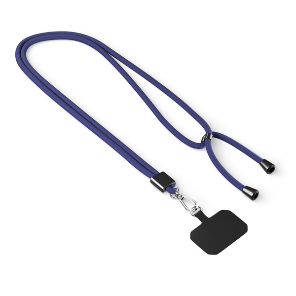 Crossbody, trendy 2-tone cord phone holder made of recycled polyester (rPET) - Reflex Blue C / Black accessories