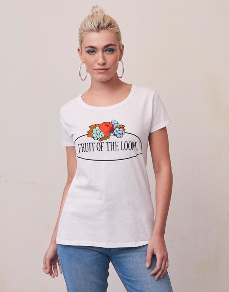 Ladies Vintage T Large Logo Print - White / XS