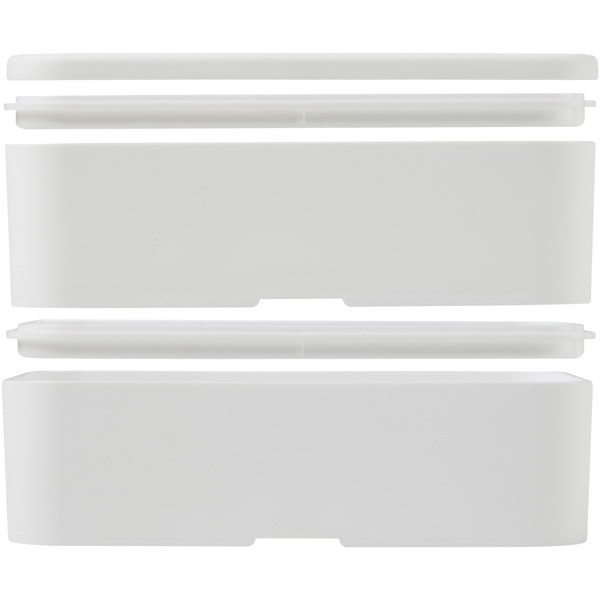 Lunch box MIYO 700+700 ml à deux blocs - Blanc / Blanc / Bleu