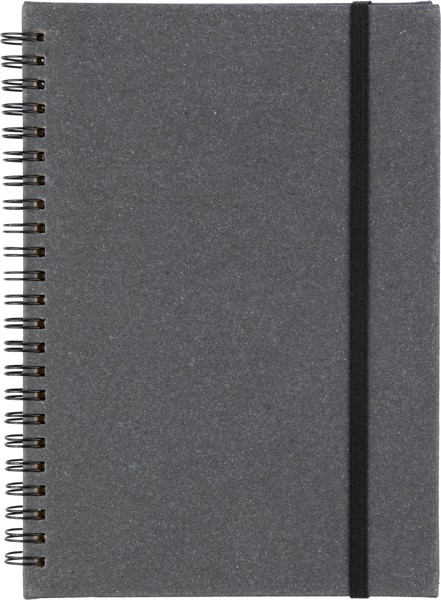 Notitieboek Egon | Gerecycled leer | A5 | Gelinieerd - zwart