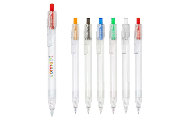 R-PET pen - Transparent / White