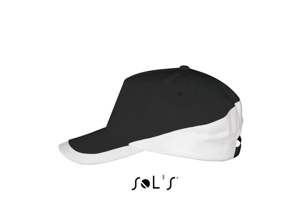 Sol's Booster - 5 Panel Contrasted Cap - Black / White