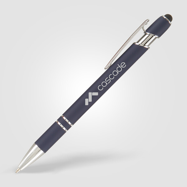 Stylo Prince Softy avec Stylet - Bleu / Jet d’encre 4 couleurs