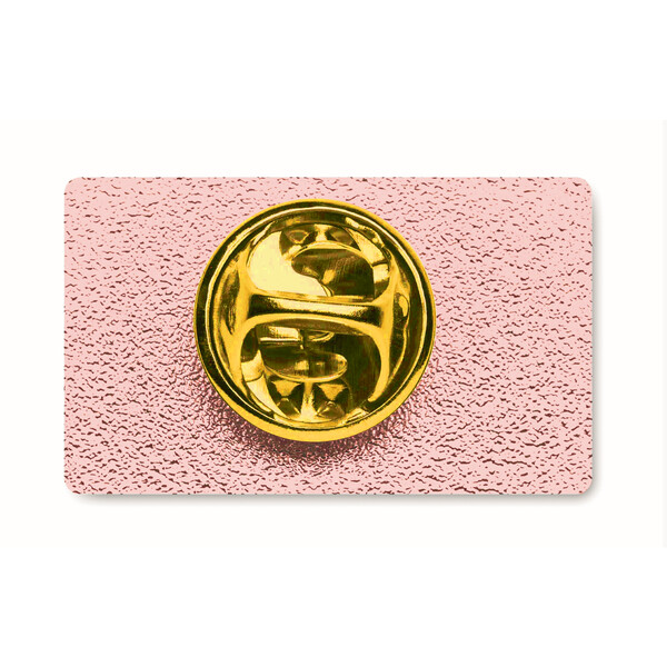 Rectangle metal lapel pin with doming - Copper / Tissue paper wrapping