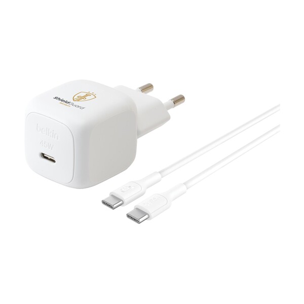 Belkin 45W USB PD Wall Charger with PPS and Cable - blanc