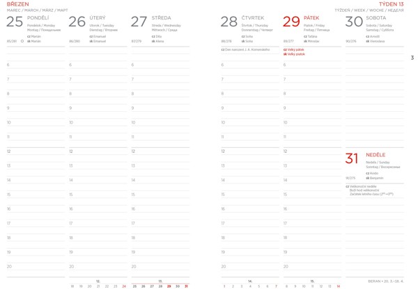 Týždenný diár Tweed 2027 (CZ), A5 - Sivá