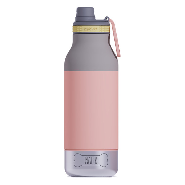 Asobu® Buddy Bottle: Portable Water Bottle with Dog Bowl - Pastel Peach Orange