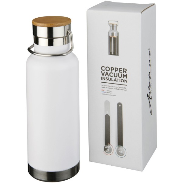 Thor 480 ml copper vacuum insulated sport bottle - White