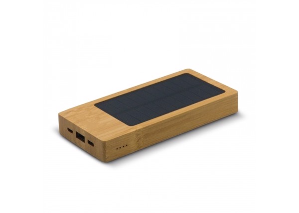 Powerbank Bamboo with Solar Panel 8000mAh
