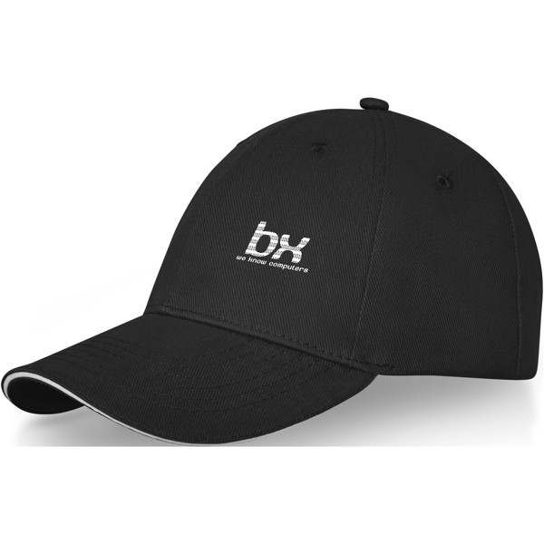 Darton 6 panel sandwich cap - Solid black