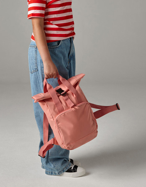 Recycled Mini Twin Handle Roll-Top Backpack - Blush Pink / ONE SIZE