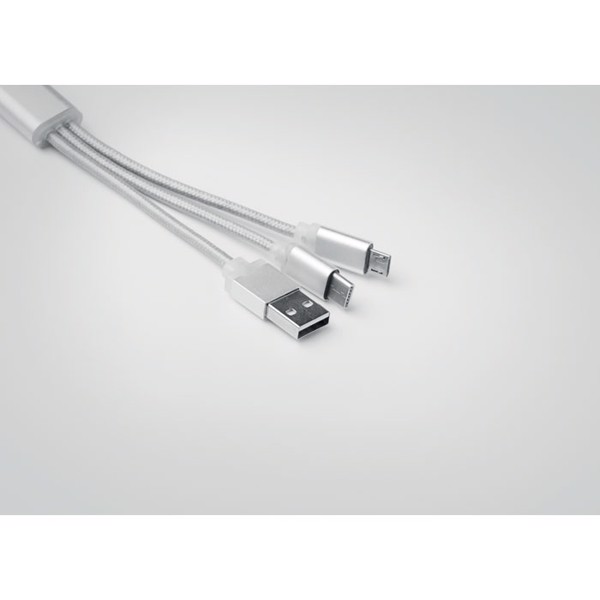 Rizo key ring cable USB-A,Type-C 2in1 - Silver