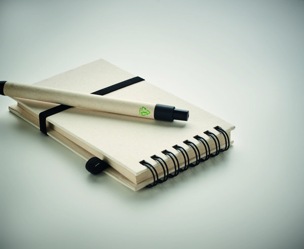 Mito Set zvezek, A6, karton iz recikliranega mleka - Črna