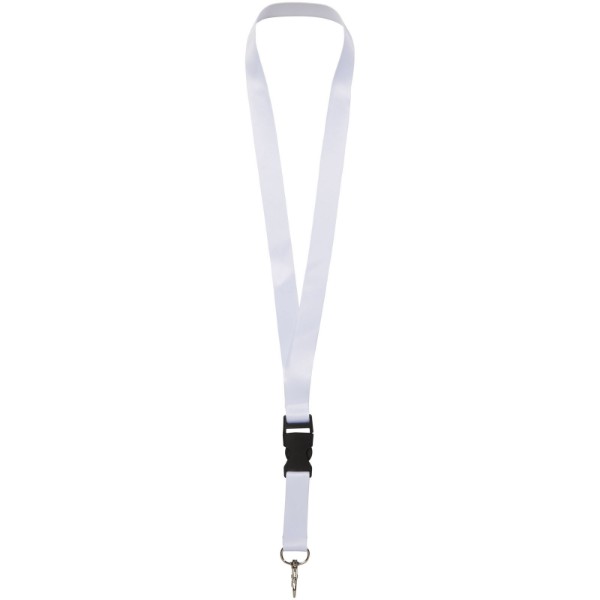 Bude vollfarbig bedrucktes Lanyard - einseitig - weiss / 25mm