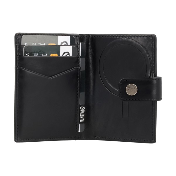 Valenta Card Wallet Leather MagSafe Luxe - black