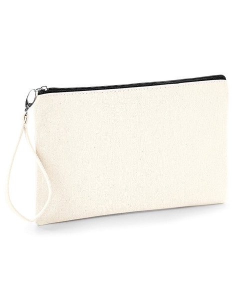 Canvas Wristlet Pouch - Natural / Navy / ONE SIZE