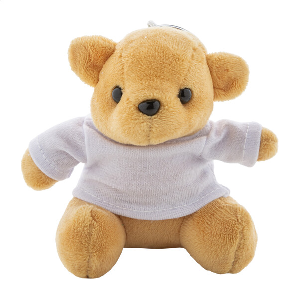 Přívěsek na klíče s plyšovým medvídkem TeddyFob - Bílá