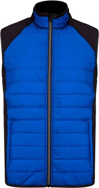 Dual-Fabric Sleeveless Sports Jacket - Dark Royal Blue / Black / XS