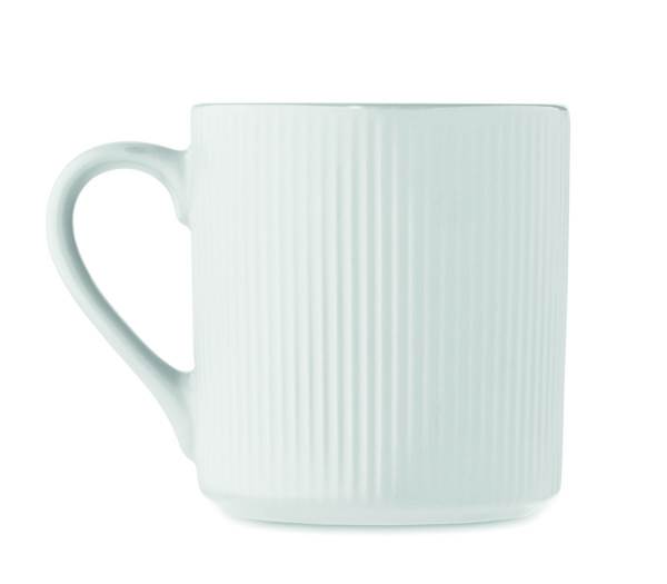 Ribbed ceramic mug mat 340 ml Ribmug - White