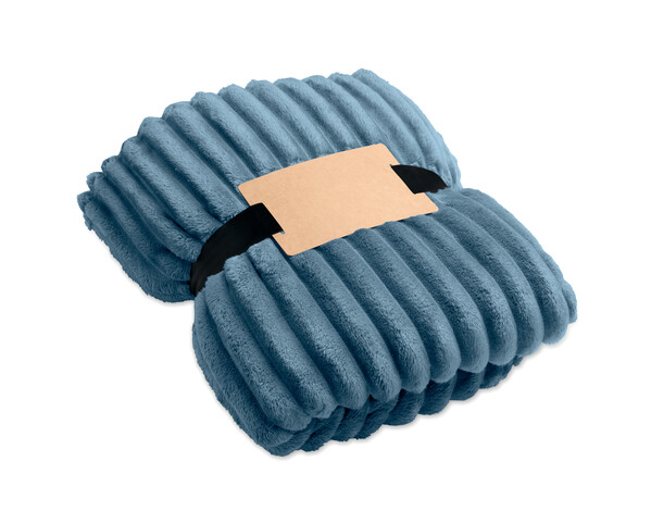 RPET fleece striped blanket Nieve - Petrol