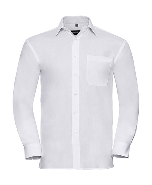 Cotton Poplin ShirtLS - White / 2XL