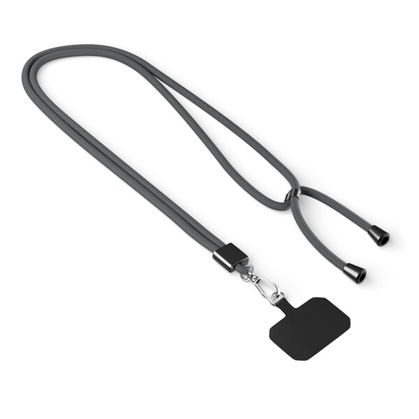 Crossbody, trendy 2-tone cord phone holder made of recycled polyester (rPET) - Charcoal Grey / Black accessories