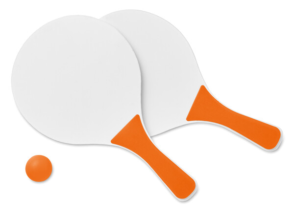 Mini Match beach tennis set MDF rackets - Orange