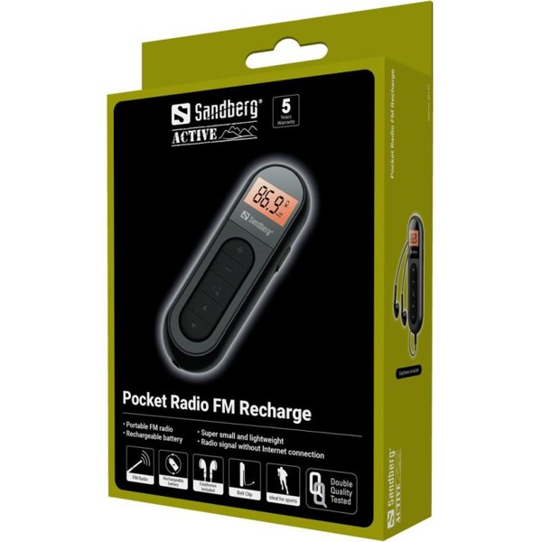 Sandberg pocket FM radio Recharge