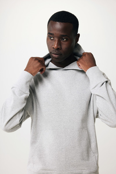 Mikina s kapucí Iqoniq Yoho relaxed fit z recykl. bavlny - Heather Grey / XXXL