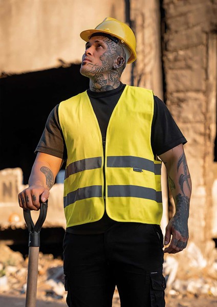 Safety Vest With Zipper "Cologne" - Yellow / 3XL