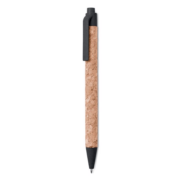 Cork/ Wheat Straw/ABS ball pen Montado - Black