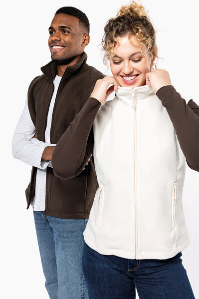 Fleecová zateplená vesta KA913 - Bílá / M